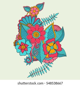 Zentangle abstract flower. Vector illustration