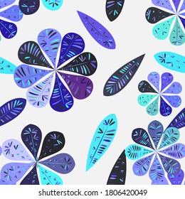 Zentangle abstract flower. Vector seamless floral pattern. Spring decoration. Vector illustration isolated. Abstract vector background. 