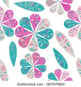 Zentangle abstract flower. Vector seamless floral pattern. Spring decoration. Vector illustration isolated. Abstract vector background. 