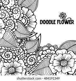 Zentangle abstract flowers. Doodle flower. Vector illustration