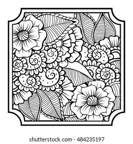 Zentangle abstract flowers. Doodle flower. Vector illustration