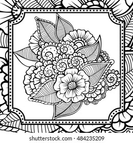 Zentangle abstract flowers. Doodle flower. Vector illustration