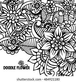 Zentangle abstract flowers. Doodle flower. Vector illustration