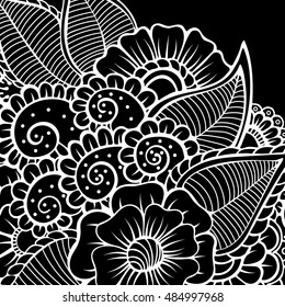Zentangle abstract flowers. Doodle flower. Vector illustration