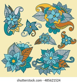 Zentangle abstract flowers. Doodle flower. Vector illustration