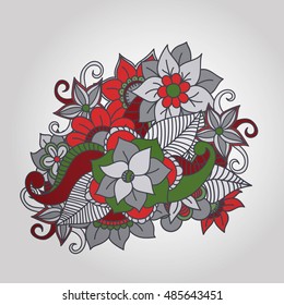 Zentangle abstract flowers. Doodle flower. Vector illustration