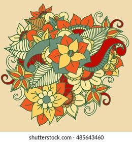 Zentangle abstract flowers. Doodle flower. Vector illustration