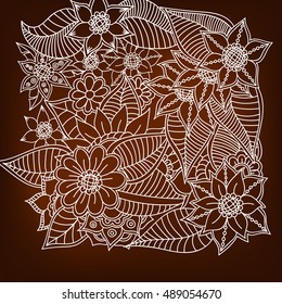 Zentangle abstract flowers. Doodle flower. Vector illustration