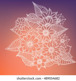 Zentangle abstract flowers. Doodle flower. Vector illustration