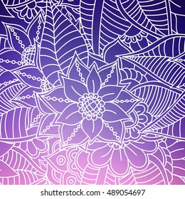 Zentangle abstract flowers. Doodle flower. Vector illustration
