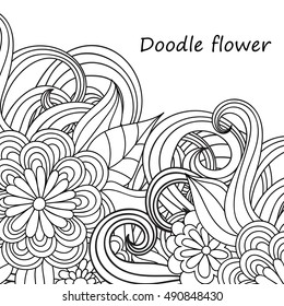 Zentangle abstract flowers. Doodle flower. Vector illustration