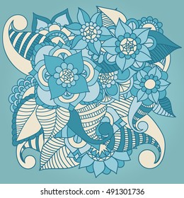 Zentangle abstract flowers. Doodle flower. Vector illustration