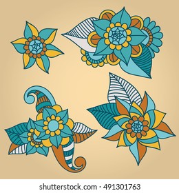 Zentangle abstract flowers. Doodle flower. Vector illustration