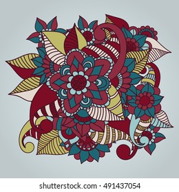 Zentangle abstract flowers. Doodle flower. Vector illustration