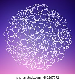 Zentangle abstract flowers. Doodle flower. Vector illustration