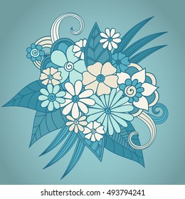 Zentangle abstract flowers. Doodle flower. Vector illustration