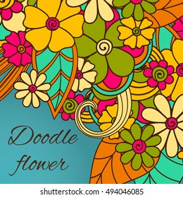 Zentangle abstract flowers. Doodle flower. Vector illustration