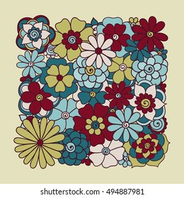 Zentangle abstract flowers. Doodle flower. Vector illustration