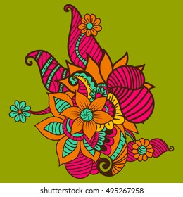 Zentangle abstract flowers. Doodle flower. Vector illustration