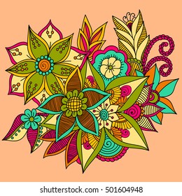 Zentangle abstract flowers. Doodle flower. Vector illustration