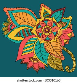 Zentangle abstract flowers. Doodle flower. Vector illustration
