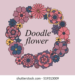 Zentangle abstract flowers. Doodle flower. Vector illustration