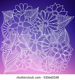 Zentangle abstract flowers. Doodle flower. Vector illustration
