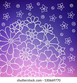 Zentangle abstract flowers. Doodle flower. Vector illustration