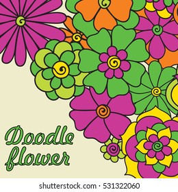Zentangle abstract flowers. Doodle flower. Vector illustration