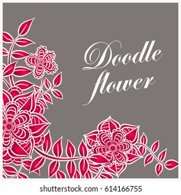 Zentangle abstract flowers. Doodle flower. Vector illustration 