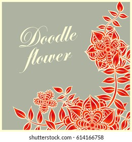 Zentangle abstract flowers. Doodle flower. Vector illustration 