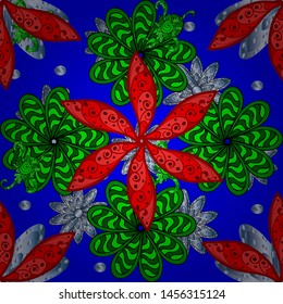 Zentangle abstract flowers. Flat Flower Elements Design. Cute fabric pattern. Colour Spring Theme seamless pattern Background. Vector illustration. Doodle flower.