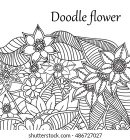 Zentangle abstract flowers. Zentangle pattern. Zentangle art. Zentangle page. Vector illustration
