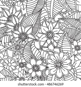 Zentangle Abstract Flowers Zentangle Pattern Zentangle Stock Vector ...