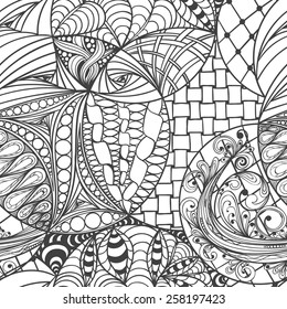 zentangle abstract hand-drawn seamless pattern can be used for wallpaper, website background, textile printing