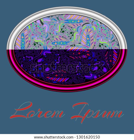 Zentangle abstract vintage multicolor circle.