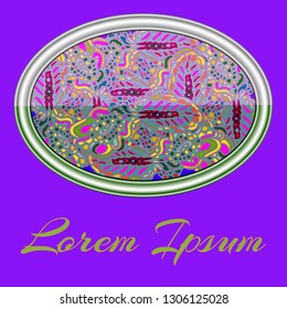 Zentangle abstract vintage multicolored circle.