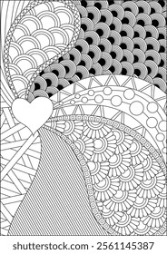 Zentangle Art Coloring Page Vector