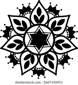 Zentangle art , Doodle patterns ,Zen-doodle.Native American Mandala.