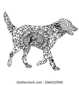 zentangle beautiful dog