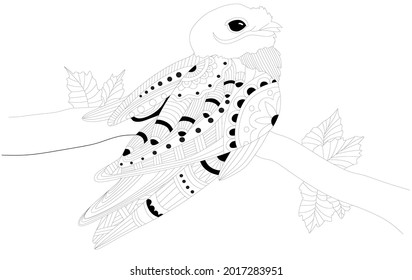 Zentangle Bird Art Coloring page