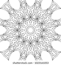 Zentangle. Black and White Seamless Pattern for Adult Coloring Page. Mandala Ornament for Seamless Texture. Tribal Zentangle Pattern in Vintage Style. Vector