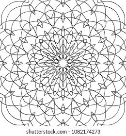 Zentangle. Black and White Seamless Pattern for Adult Coloring Page. Mandala Ornament for Seamless Texture. Tribal Zentangle Pattern in Vintage Style. Vector