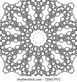 Zentangle. Black and White Seamless Pattern for Adult Coloring Page. Mandala Ornament for Seamless Texture. Tribal Zentangle Pattern in Vintage Style. Vector