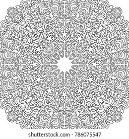 Zentangle. Black and White Seamless Pattern for Adult Coloring Page. Mandala Ornament for Seamless Texture. Tribal Zentangle Pattern in Vintage Style. Vector