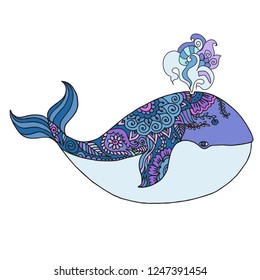 Zentangle blue whale