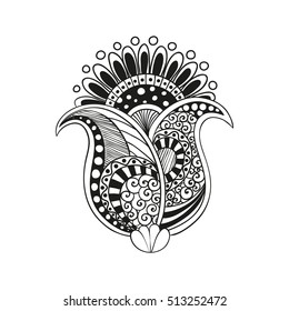 zentangle boho flower