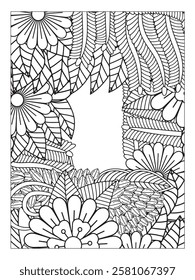Zentangle Borders Coloring Pages For Adults. Zentangle Flowers Coloring Pages for Adults.