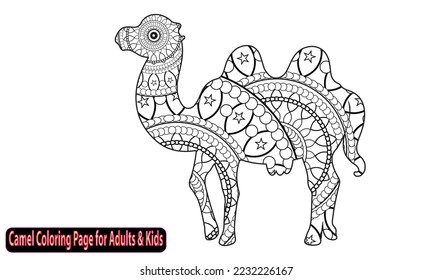 Zentangle-Kameldesign für Farbbücher für Erwachsene oder andere Dekorationen