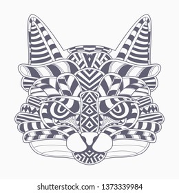 zentangle of cat head